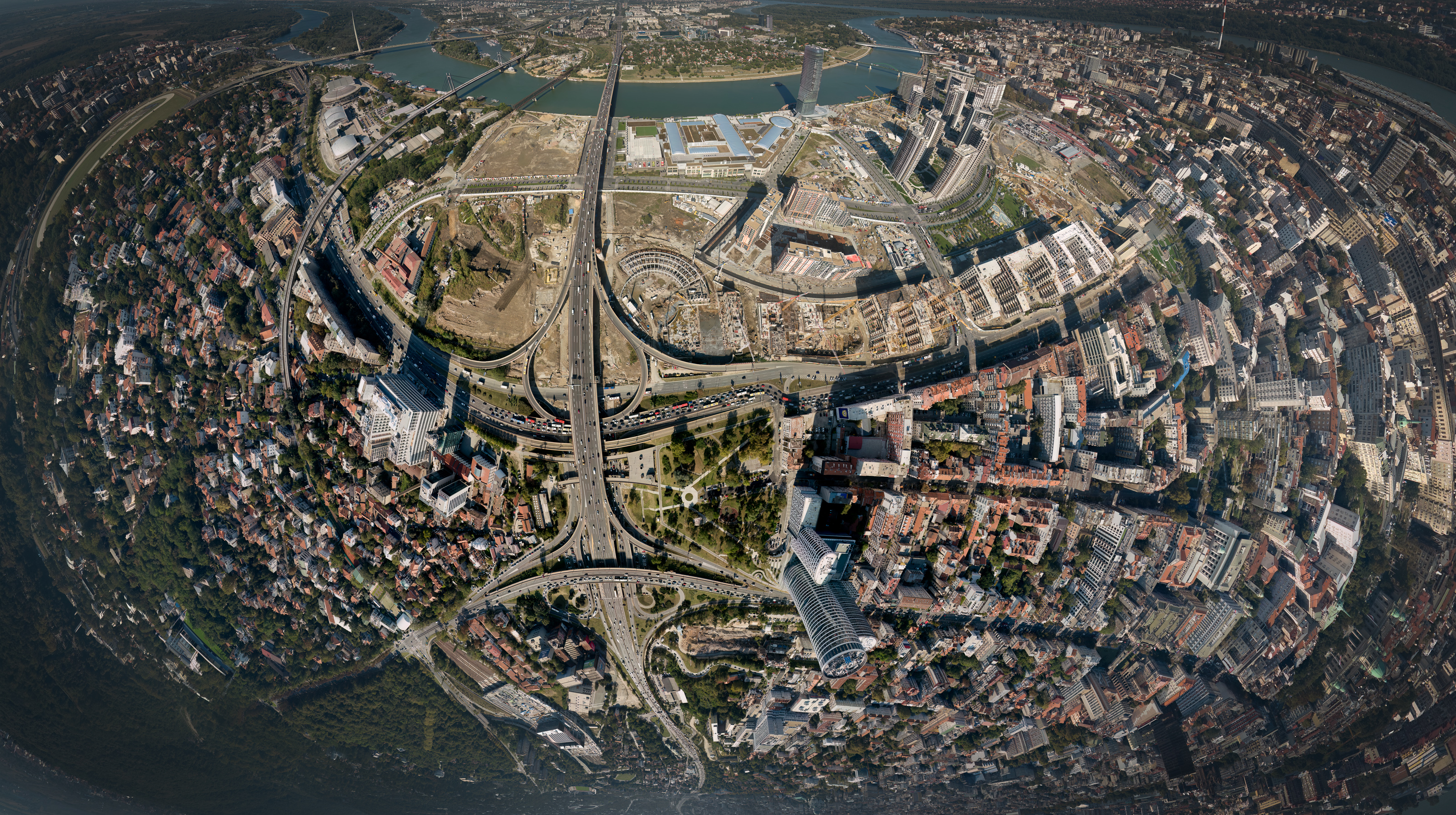 Mostarska petlja i gradilište centra Ložionica